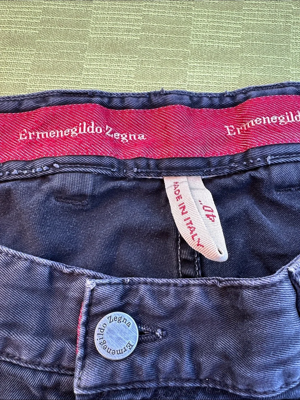 Ermenegildo Zegna Navy Blue Cotton Chinos